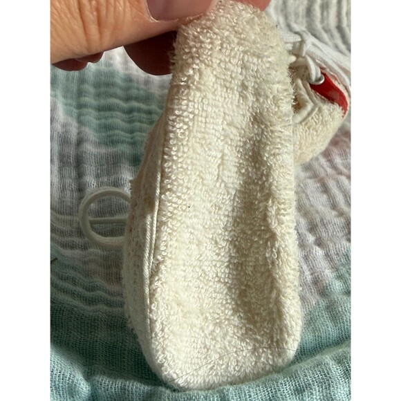 Vintage Red-Stripe Terry Cloth Baby Sneakers — Tiny Retro Track Stars - Picture 8 of 9